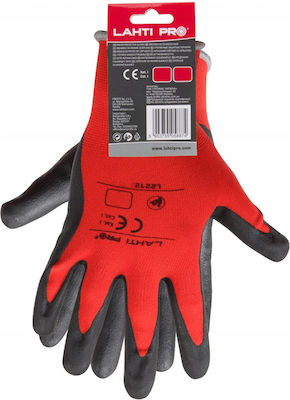 Lahti Pro L2212 Safety Glofe Nitrile Red