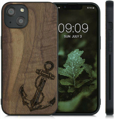 KWmobile Vintage Anchor Wooden Back Cover Dark Brown (iPhone 13)