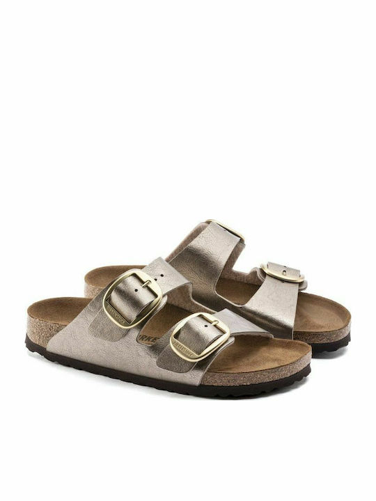 Arizona Big Buckle Birko-Flor Women's Anatomic Sandals Graceful Taupe Narrow Fit