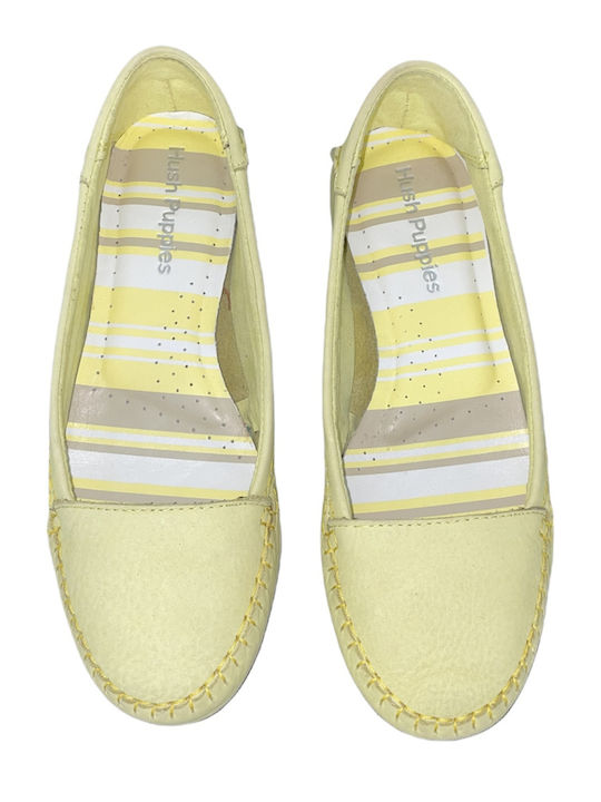Yellow Leather Moccasins HUSH PUPPIES