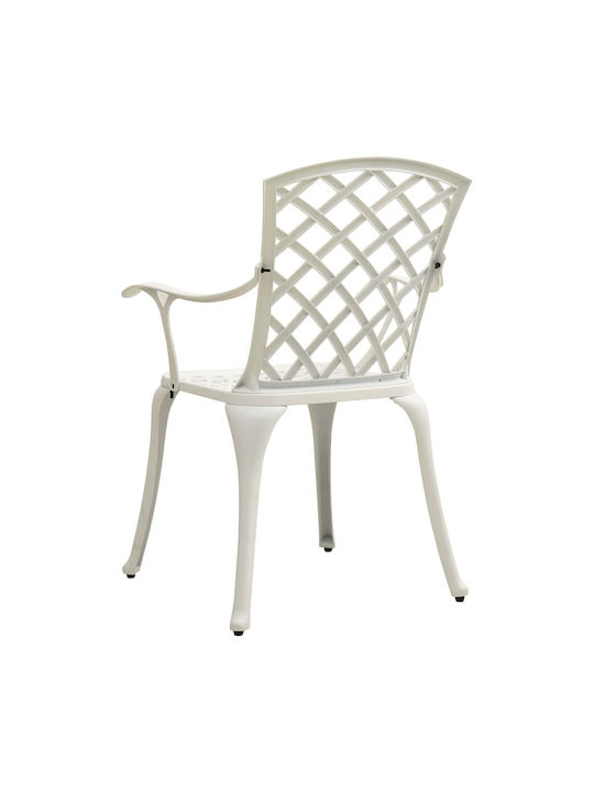 Bistro Dining Room Set for Small Outdoor Spaces 3 Pieces White with Umbrella Holder
