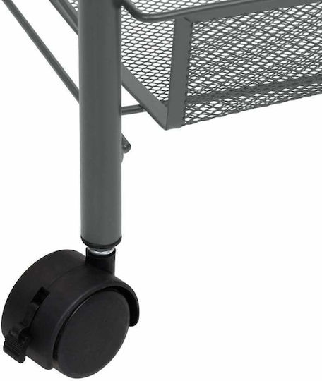 vidaXL Metallic Kitchen Trolley 5 Tiers Gray 46x26x105cm