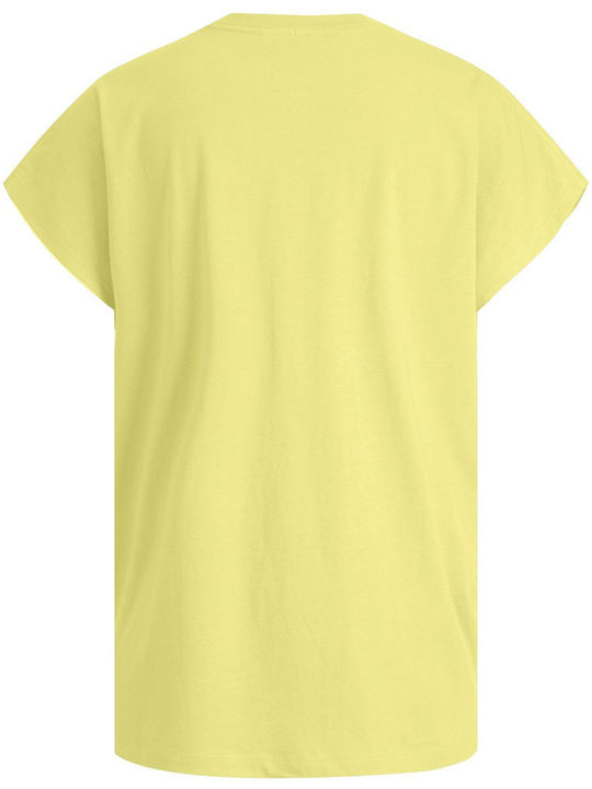 Jack & Jones Women's Athletic Oversized T-shirt Elfin Yellow