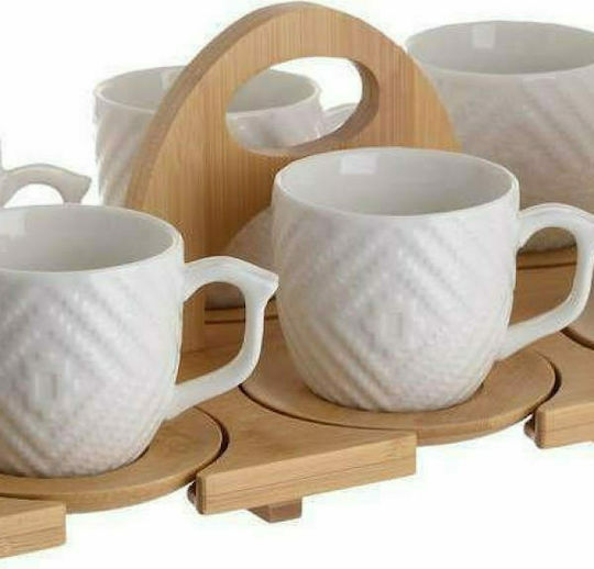 Click Set of Cups Coffee Porcelain White 6pcs