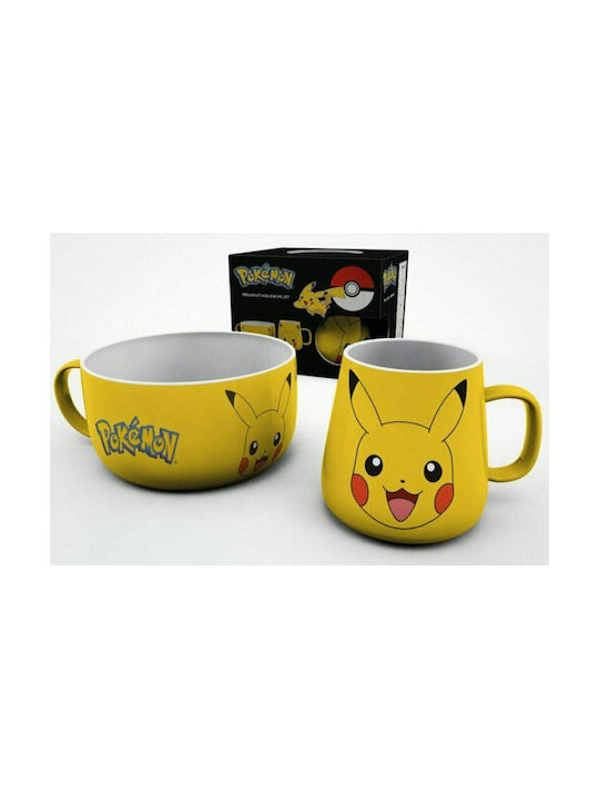 GB eye Breakfast Set Pokemon Pikachu Mug Ceramic Yellow 380ml