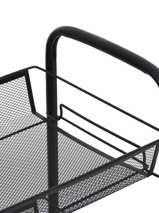 vidaXL Metallic Kitchen Trolley 5 Tiers Black 46x26x105cm