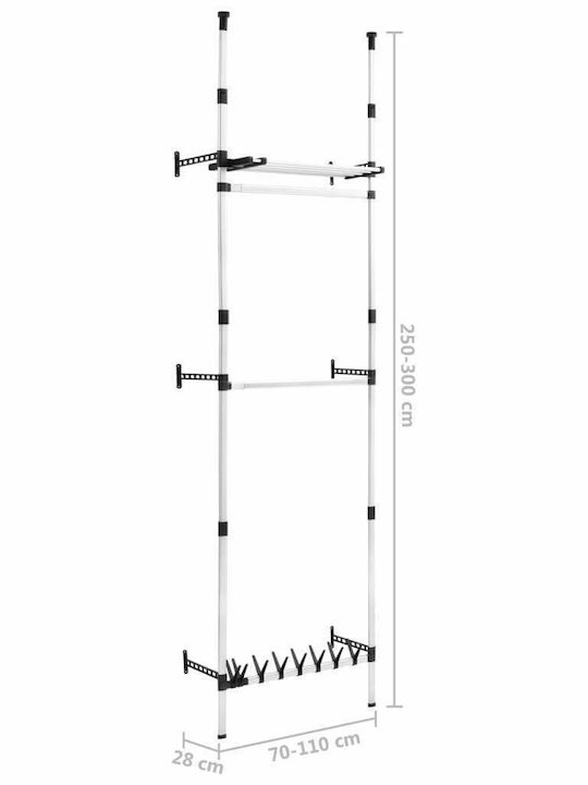 vidaXL Floor Garment Rack made of Metal Silver