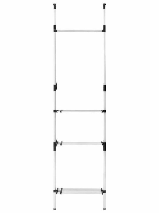 vidaXL Floor Garment Rack made of Metal Silver 300cm