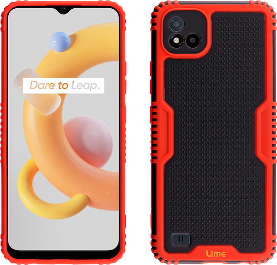 Lime Armadillo Camera Guard Back Cover Plastic Red (Realme C11 2021)