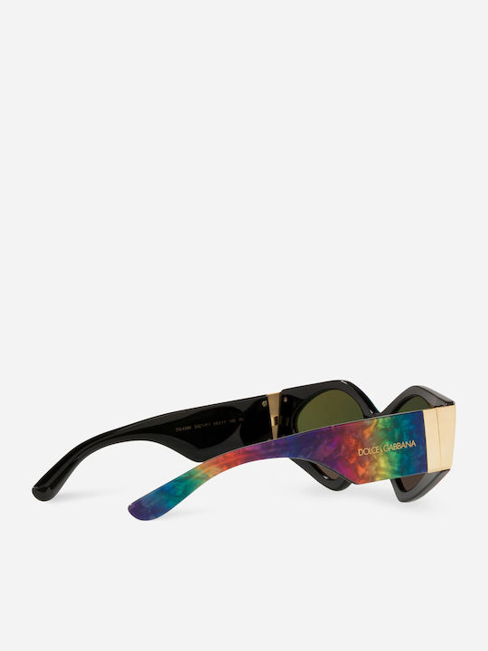 Dolce & Gabbana Women's Sunglasses with Multicolour Plastic Frame and Purple Mirror Lens DG4396 3327/P1