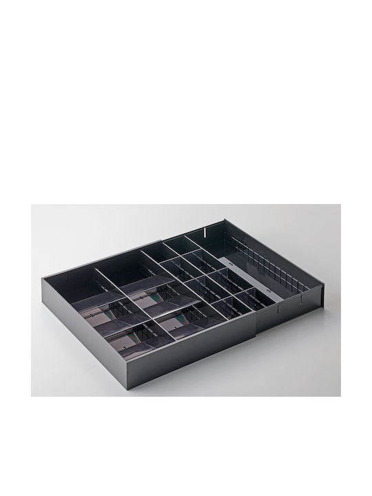 Yamazaki Drawer Cutlery Tray Tower Opening Plastic 47.5x35x5.5cm Black