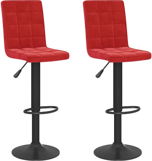 Hocker Bar mit Rückenlehne & Höhenverstellbar Bordeaux 2Stück 40x52x102.5-124.5cm