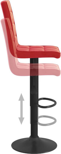 Hocker Bar mit Rückenlehne & Höhenverstellbar Bordeaux 2Stück 40x52x102.5-124.5cm