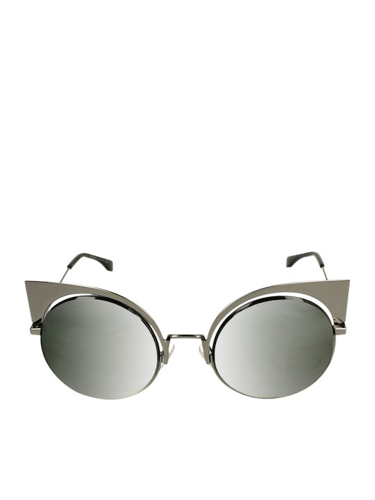Fendi Ochelari De Soare Negri Cu Ramă Metalică Fendi Ochelari De Soare Negri Cu Ramă Metalică