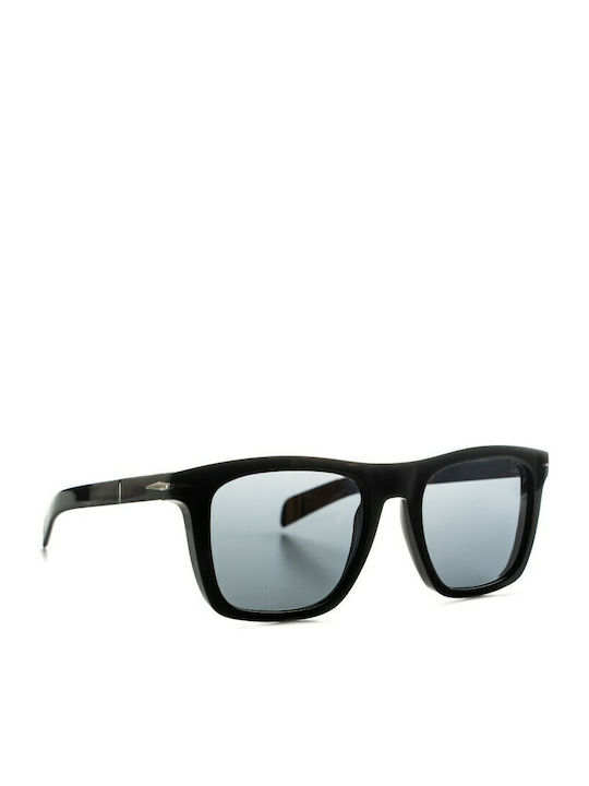 David Beckham Men's Sunglasses with Black Plastic Frame and Black Mirror Lens DB 7000/S 807/T4