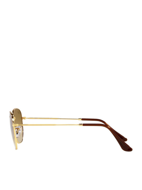 Ray Ban Hexagonal Unisex Sonnenbrille mit Gold Metall Gestell und Braun Verlaufsfarbe Linse RB3548 001/51