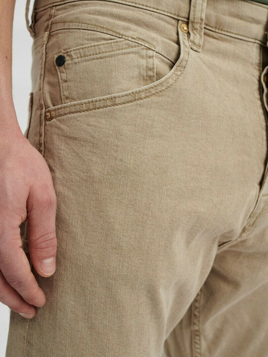 Alex Pantaloni De Blugi Pentru Bărbați Elastic Cu Fit Relaxed Tapered Culoare Light Sand