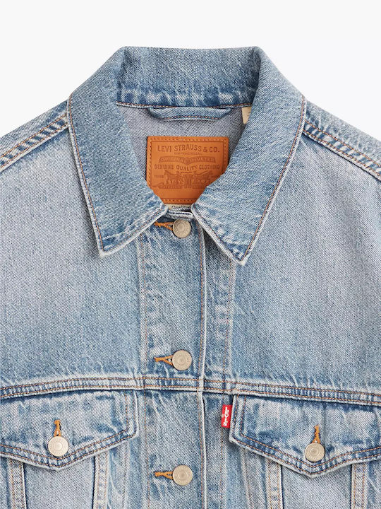 Kurz Damen Jeansjacke Hellblau