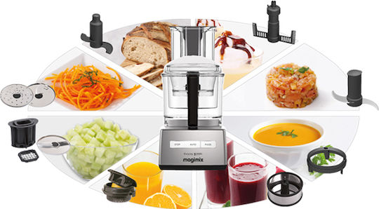 Magimix CS5200 XL Multifunctional Food Processor 1100W with Pot 3.6lt and Jug Blender Silver