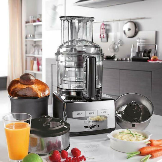 Magimix CS5200 XL Multifunctional Food Processor 1100W with Pot 3.6lt and Jug Blender Silver
