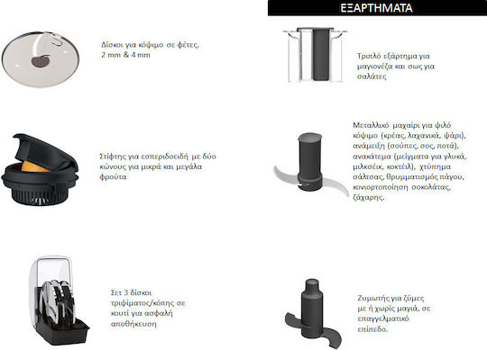 Magimix CS5200 XL Multifunctional Food Processor 1100W with Pot 3.6lt and Jug Blender Silver