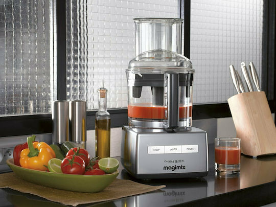 Magimix CS5200 XL Multifunctional Food Processor 1100W with Pot 3.6lt and Jug Blender Silver
