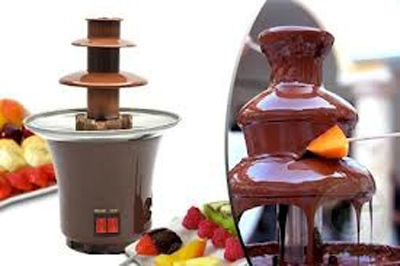 Factory Brown Chocolate Fountain with 3 Flats Mini Fondue 65W 14.5x14.5x21.5cm