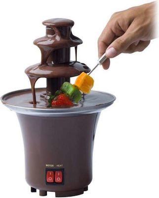 Brown Chocolate Fountain with 3 Flats Mini Fondue 65W 14.5x14.5x21.5cm