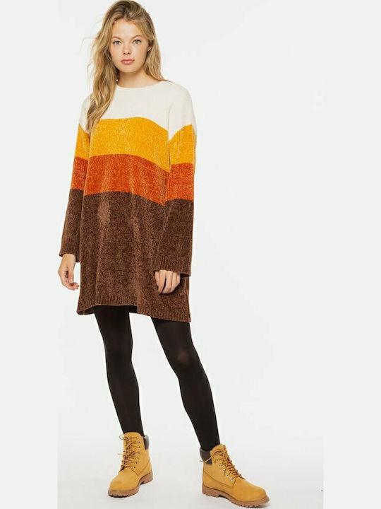 Rochie Mini Tricotată Maro
