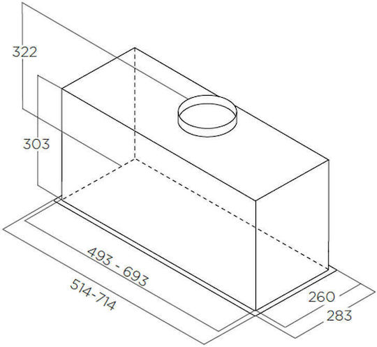 Elica Lane WH/A/52 Ventilation Mechanism 52cm White