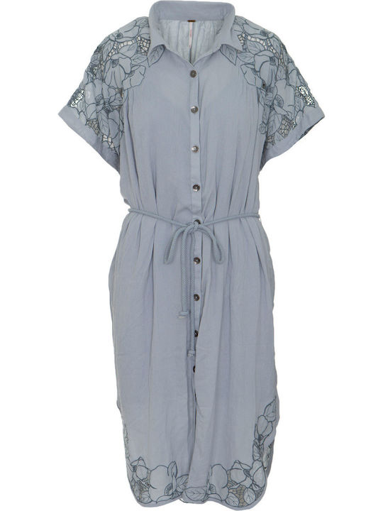 OB805532 Summer Midi Shirt Dress Dress Light Blue