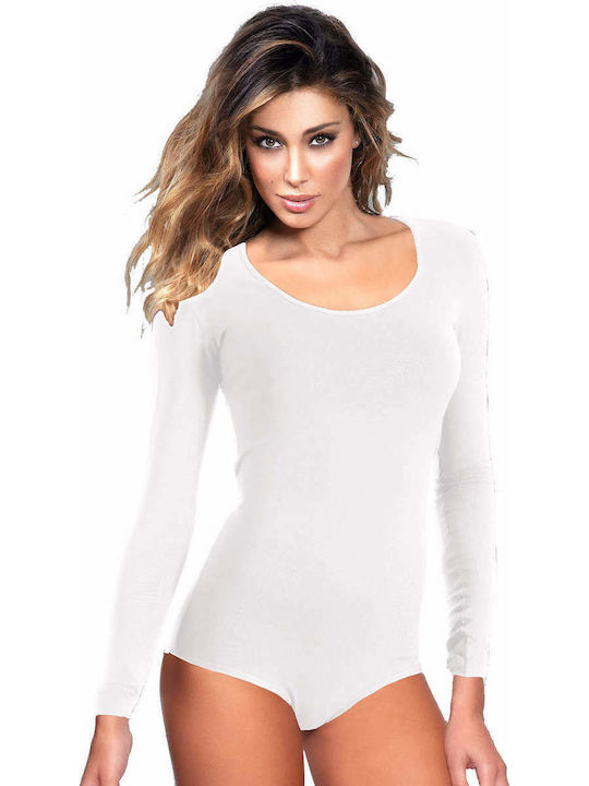 Long Sleeve Bodysuit 4154 White