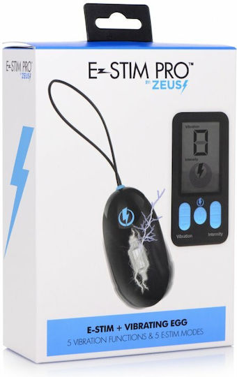 XR Zeus E-Stim Pro for Electro-stimulation Silicone Vibrating Egg with Remote Control Black