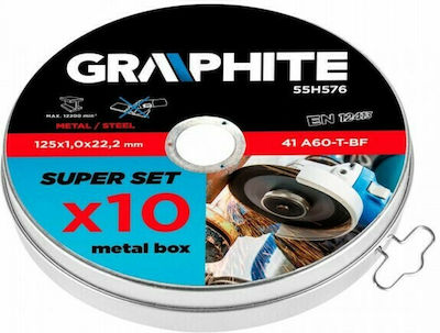 Graphite Σετ Δίσκοι Κοπής Μετάλλου Slicer/Coarse Grater Disc Metal 125mm 10pcs