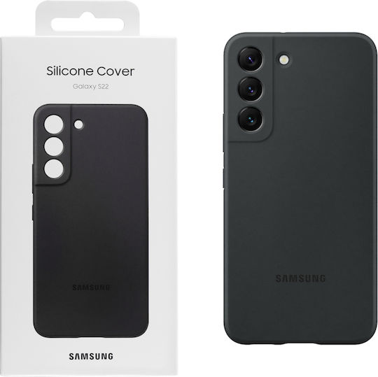 Samsung Silicone Cover Back Cover Σιλικόνης Μαύρο (Galaxy S22 5G)