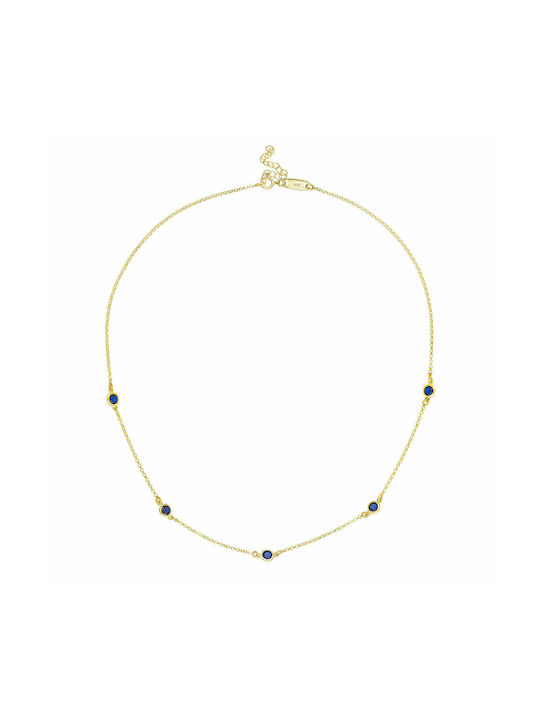 Excite-Fashion Necklace from Gold Plated Silver with Zircon