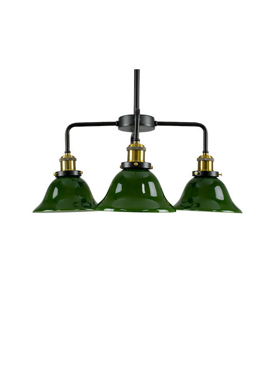 GloboStar Nostalgia Pendant Light Green Bell for 4 Bulbs E27 56x43x90cm