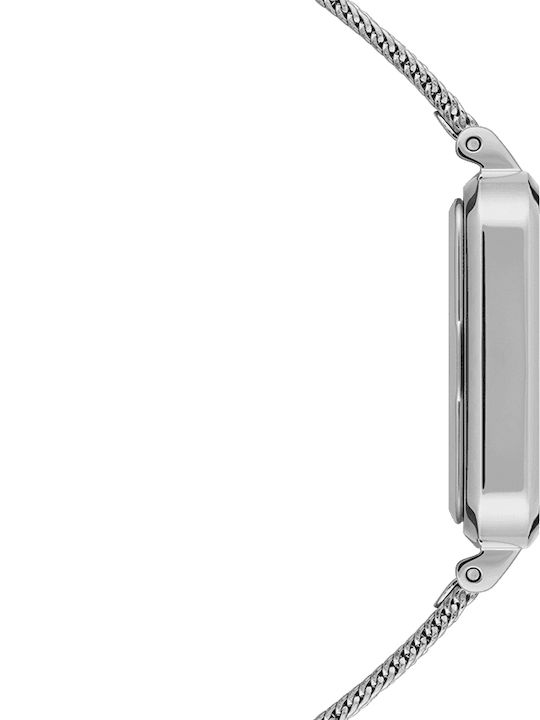 Daniel Wellington Quadro Pressed Melrose Women's Watch with Silver Metal Bracelet