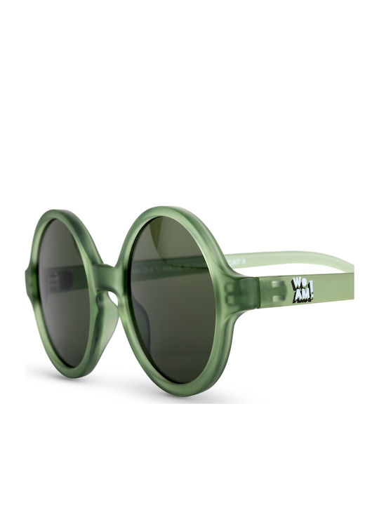 KiETLA Woam Round Kids Sunglasses Bottle Green For 4-6 Years
