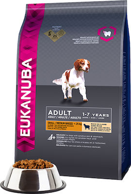 Eukanuba Adult Small & Medium Breed 12kg Dry Food for Adult Dogs of Small & Medium Breeds with Rice and Lamb