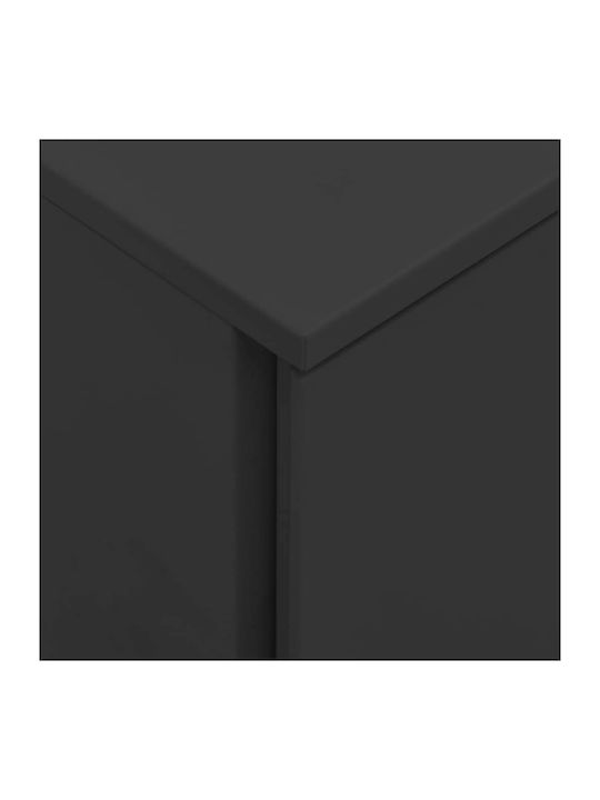 Office Storage Metal Drawer with Wheels, Lock & 3 Drawers Charcoal L39xW45xH60cm