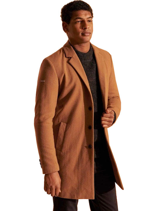 Foundation Crombie Men's Coat Brown