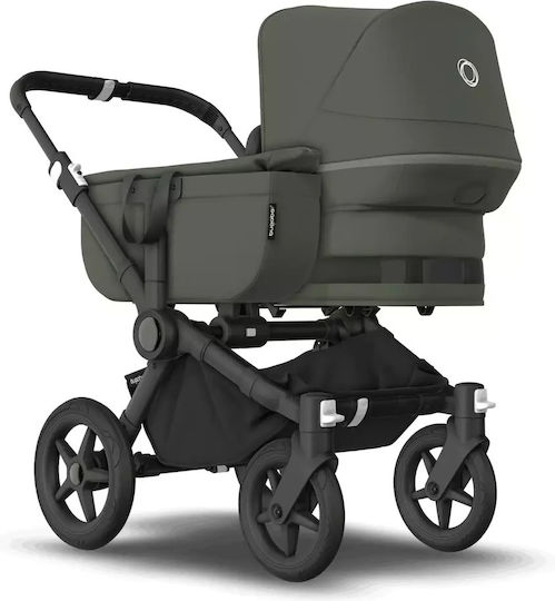 Bugaboo Donkey 5 Mono Complete Reglabil 2 în 1 Cărucior pentru copii Potrivit pentru Nou-născut Negru - Verde pădure 13kg