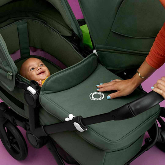 Bugaboo Donkey 5 Mono Complete Reglabil 2 în 1 Cărucior pentru copii Potrivit pentru Nou-născut Negru - Verde pădure 13kg