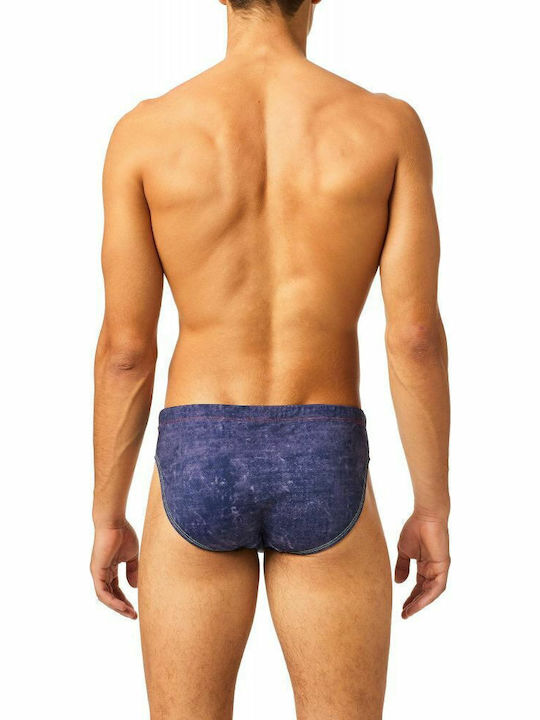 Men's Swimwear Slip Blue with Patterns