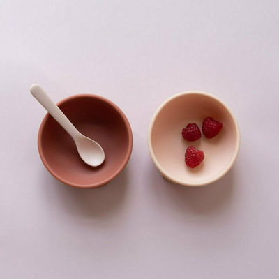 Ekobo Baby Food Bowl made of Silicone Pink/Terracotta 2pcs