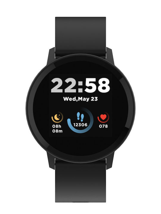 Canyon Lollypop SW-63 43mm Αδιάβροχο Smartwatch με Παλμογράφο (Μαύρο)