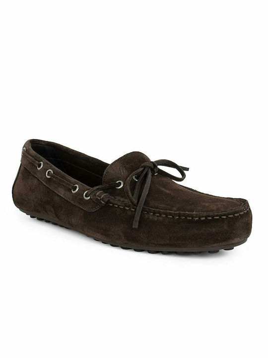 FRAU MEN'S SUEDE DRIVER MOCCASINS 31B2 BROWN