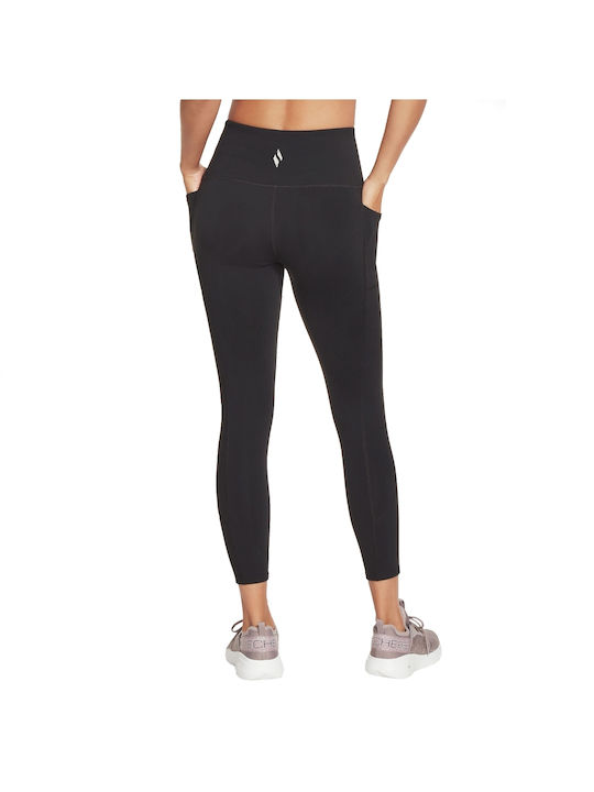 Skechers Women's Cropped Training Legging High Waisted Black