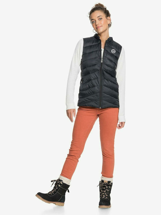 Kurz Damen Ärmellos Puffer Jacke Anthracite